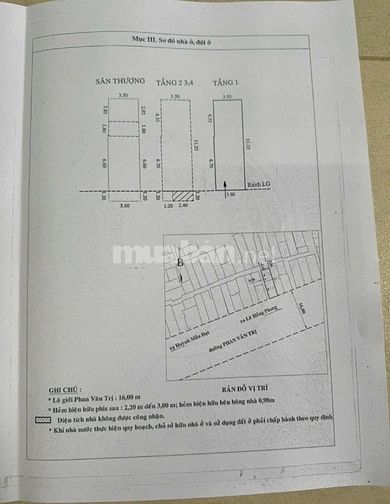 🌷 🌷 🌷 BÁN NHÀ 3 MẶT TIỀN : ĐƯỜNG PHAN VĂN TRỊ - P. 2 - Q. 5 - HCM