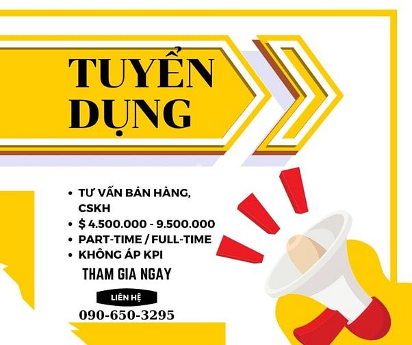 Việc làm thêm parttime / fulltime, không cần kinh nghiệm làm việc