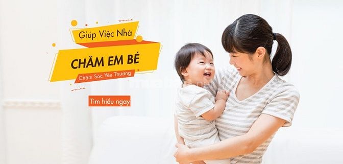 Tìm giúp việc chăm em bé ( ở lại)