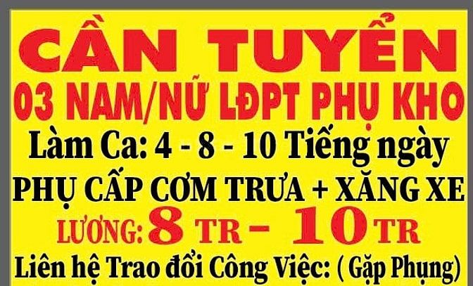 Tuyển Dụng Nhân Sự Toàn Thời Gian Lương Hấp Dẫn