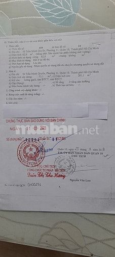 Bán gấp nhà  MT đường Trần minh Quyền,quận 10 (DBP & 3-2)