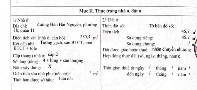 🌷 🌷 🌷 BÁN NHÀ GÓC 2 MẶT TIỀN : 338 HÀN HẢI NGUYÊN - P. 10 - Q. 11