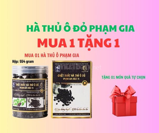 Hà thủ ô Phạm Gia Gold khuyến mại mua 01 tặng 01