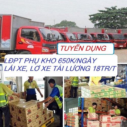 TpHCM Tuyển Gấp Xếp Bánh Kẹo Lương 600k/ng ,Lơ Xe Tải Lương 16tr/th