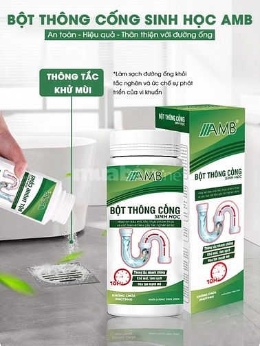 Thông cống cực mạnh AMB, thông bồn cầu, tắc cống siêu mạnh