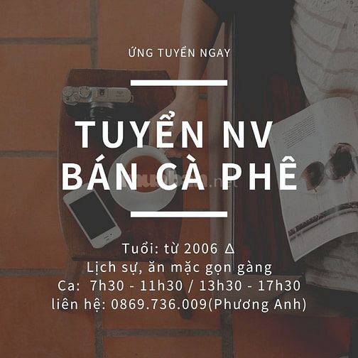 CẦN TUYỂN NGƯỜI BÁN CÀ PHÊ TẠI KHU VỰC QUẬN 11