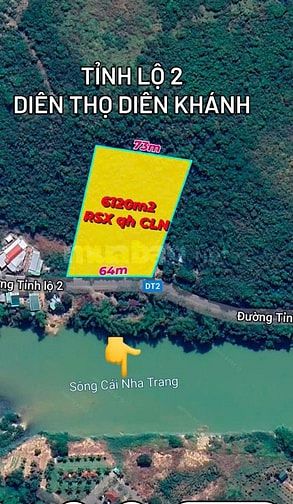  Bán đất Mặt tiền Tỉnh Lộ 2 xã Diên Thọ - Diên Khánh view sông Cái