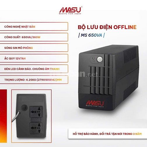 Cung cấp Bộ lưu điện Offline , online Masu từ 650VA đến 200KVA