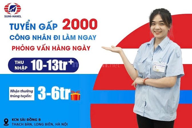 Tuyển LĐPT lắp ráp linh kiện thu nhập 9-12tr