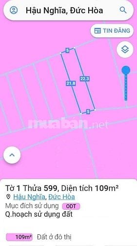 ĐẤT THỔ CƯ THỊ TRẤN HẬU NGHĨA CMT 50M