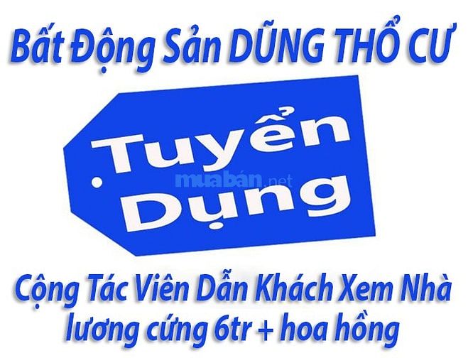 Cộng Tác Viên Dẫn Khách Xem Nhà : lương cứng 6tr + hoa hồng