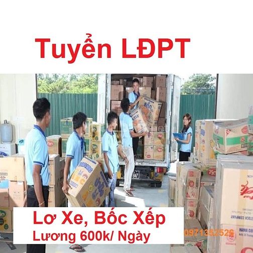 Tp.HCM Tuyển Lơ Xe LĐPT Bốc Xếp Bánh KẹoTại Kho  Lương Cao 16 Triệu