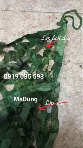 lưới ngụy trang trang trí màu xanh dẳn di lưới quân sự lưới phủ xe 