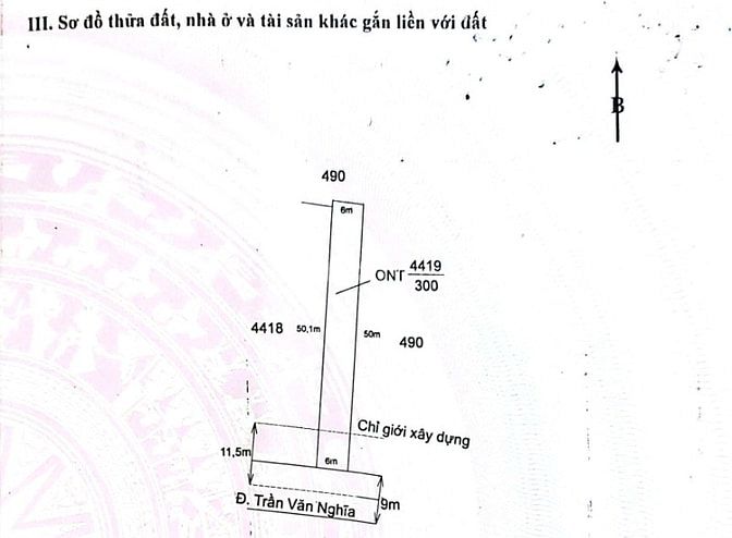 Chính chủ bán đất thổ cư MT Trần Văn Nghĩa, Long An – 300m2