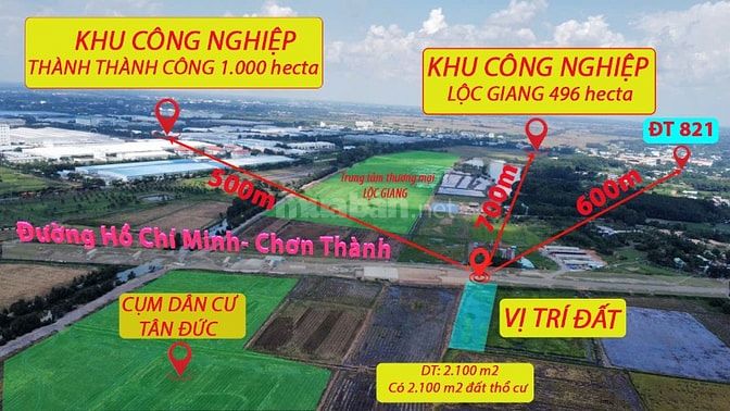 2.000 m2 đất thổ cư mặt tiền nhựa rộng 38m, cạnh KCN Đức Hòa, Long An