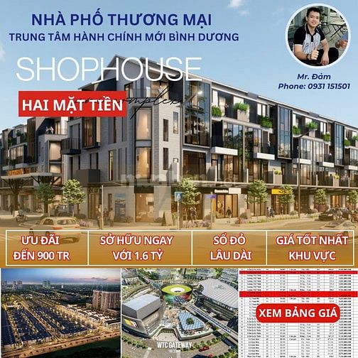 Dự án Shophouse 2 mặt tiền Uni Complex tại TP Thủ Dầu Một-Bình Dương