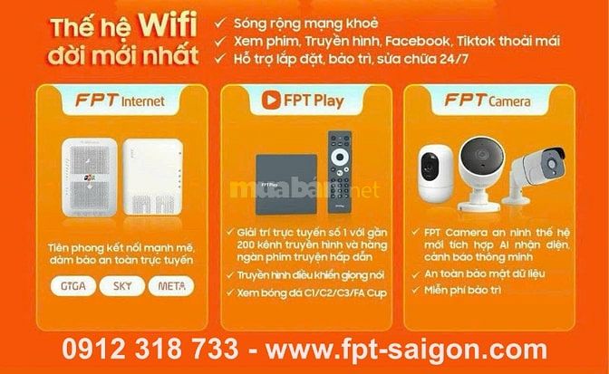 Trọn bộ Internet - Truyền hình - Camera FPT khuyến mãi tháng 10