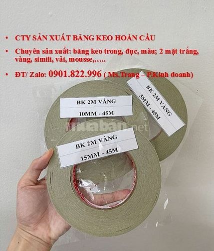 Nhà phân phối các loại băng keo hai mặt vàng dầu