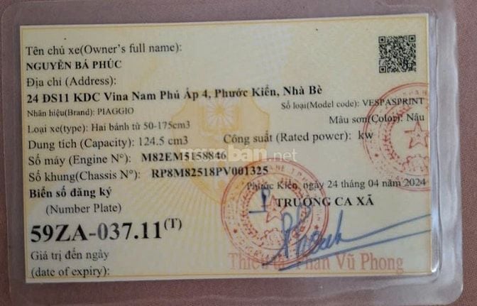 Gia đình cần bán xe Piaggio Vespa Sprint 125, xe mới mua vài tháng