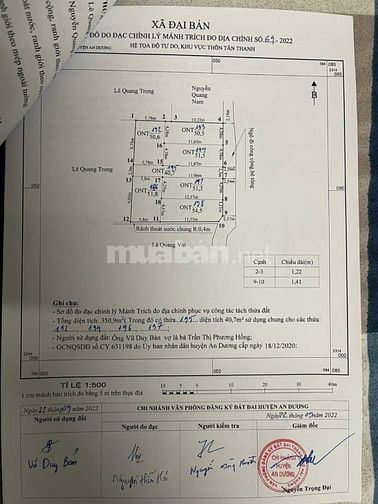 Cần bán lô đất với giá 550 triệu tại  Xã Đại Bản, An Dương, Hải Phòng