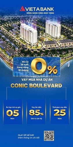 Bán CC Conic Boulevard, 84m2, giá 3,1 tỷ