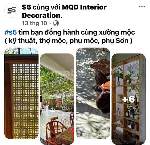 Tuyển thợ sơn, phụ sơn, thợ mộc, phụ mộc, đồ gỗ nội thất