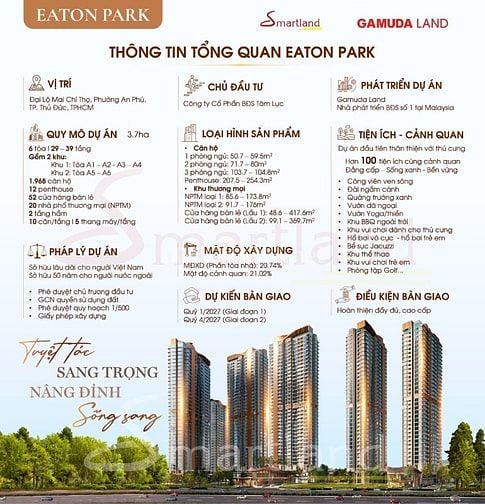 Căn hộ Eaton Park, Mai Chí Thọ, Q2  bán gd2, pháp lý hoàn chinh