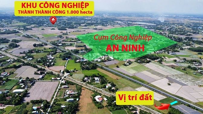 495 m2 đất thổ cư đối diện cụm CN An Ninh, Đức Hòa, Long An giá rẻ