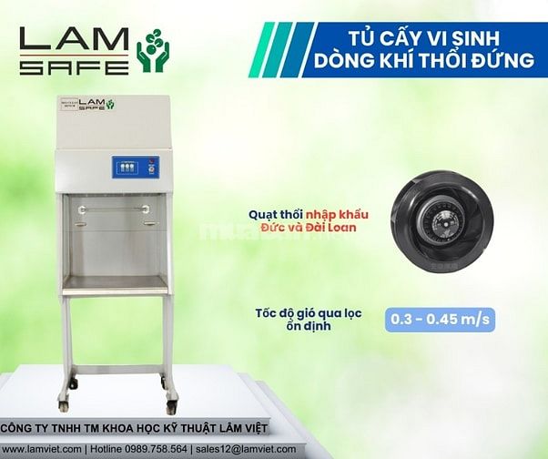 Tủ cấy vi sinh dòng khí thổi đứng có cửa