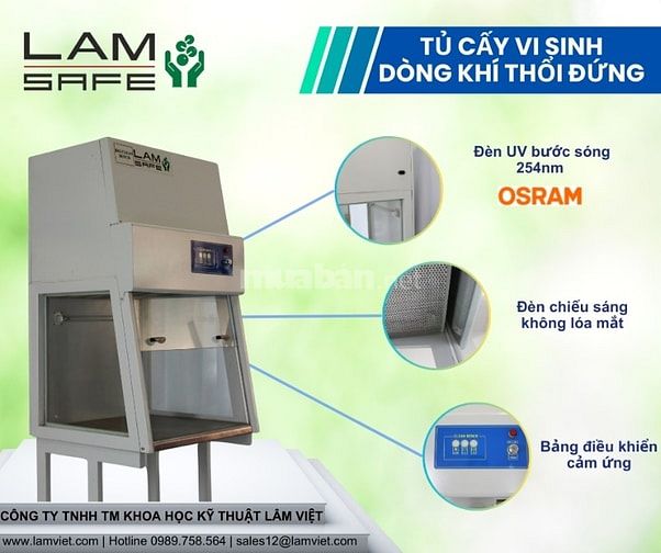 Tủ cấy vi sinh dòng khí thổi đứng có cửa