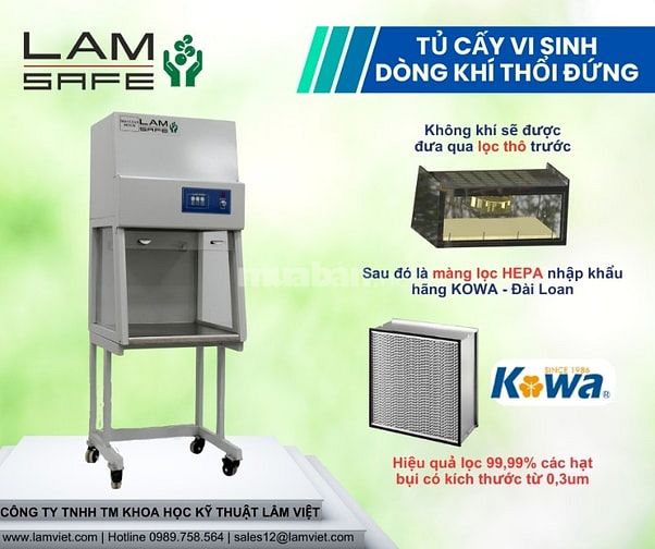 Tủ cấy vi sinh dòng khí thổi đứng có cửa