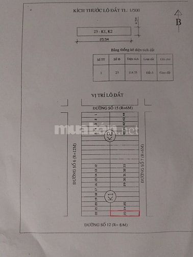 Bán lô Đất ở (thổ cư) khu tái định cư Hùng Vương - mặt tiền đường nhựa