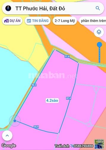 4200m2 đất 2 mặt tiền Phước Hải gần biển, 500m2 TC, vị trí VIP 13,5 tỷ