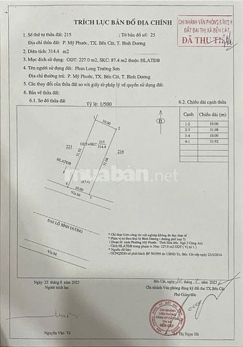 Bán 2 Thửa Đất, sổ hồng riêng, MT Quốc Lộ 13, Bến Cát, Bình Dương
