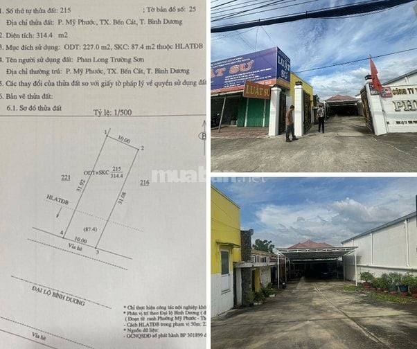 Bán 2 Thửa Đất, sổ hồng riêng, MT Quốc Lộ 13, Bến Cát, Bình Dương