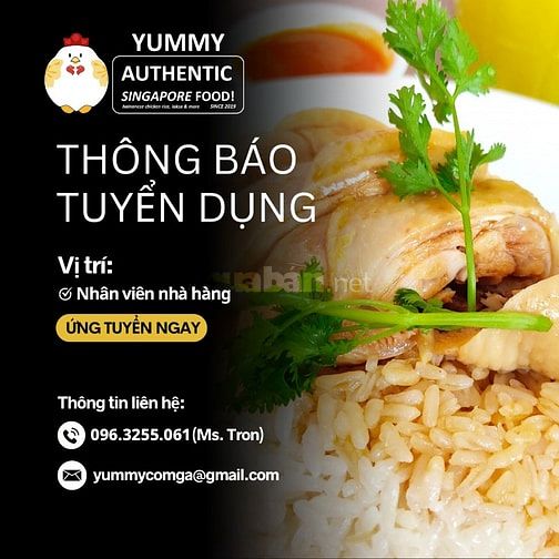 Cần tuyển nhân viên quán cơm gà - HCM