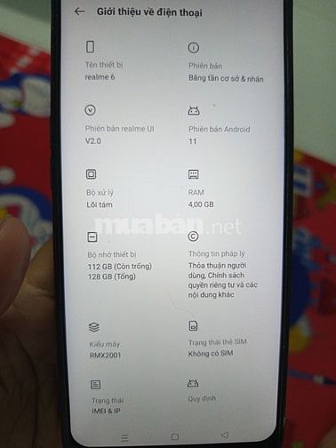 Em realme 6 dư cho ai cần,máy ổn định,bao test Hcm