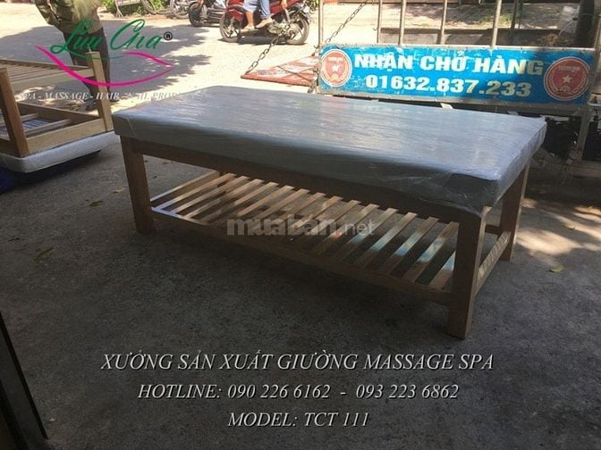 giá giường massage khung gỗ tại phủ cừ, hưng yên