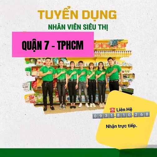 🔥Quận 7 - CẦN NGƯỜI LÀM LĐPT ( TUỔI 20- 55, CHĂM CHỈ )