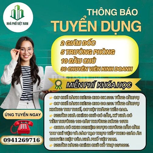 CHIÊU MỘ NHÂN TÀI BẤT ĐỘNG SẢN NHÀ PHỐ VIỆT NAM