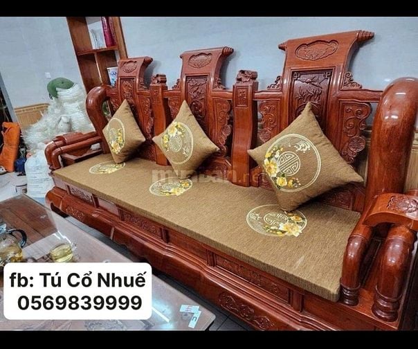  Nhận may đệm ghế Tần thuỷ hoàng  ghế gỗ shipcode toàn quốc