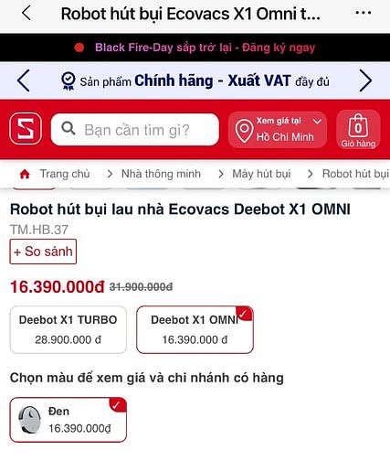 Dọn nhà thanh lý gấp Robot lau nhà hút bụi Ecovacs Deebot X1 Omni 