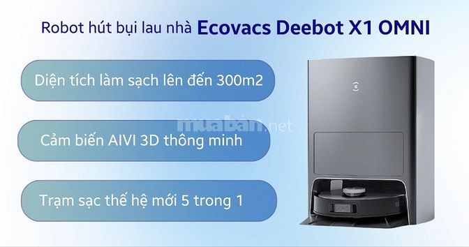 Dọn nhà thanh lý gấp Robot lau nhà hút bụi Ecovacs Deebot X1 Omni 