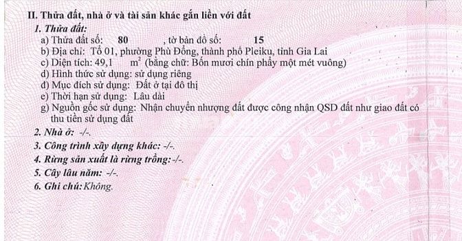 BÁN ĐẤU GIÁ TÀI SẢN MSB L1_PHÙ ĐỔNG, PLEIKU, GIA LAI