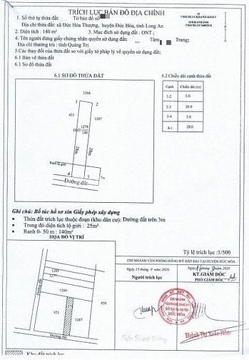 Chính chủ 140m2 đất ( 5m*28m) Đức Hoà Thượng, Đức Hoà, Long An