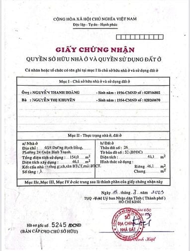 NHÀ 2LẦU VỊ TRÍ KD , ĐƯỜNG BẠCH ĐẰNG , P24 , BÌNH THẠNH