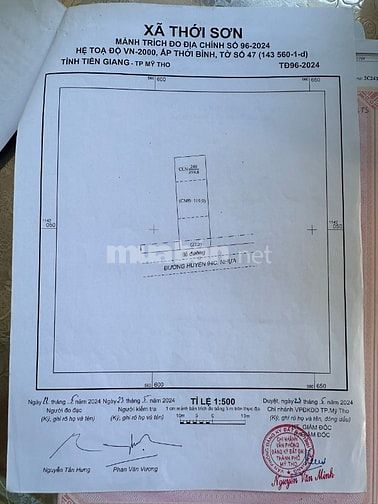 Bán đất mặt tiền huyện lộ 94C, cầu Rạch Miễu 2, Thới Sơn, Mỹ Tho. 