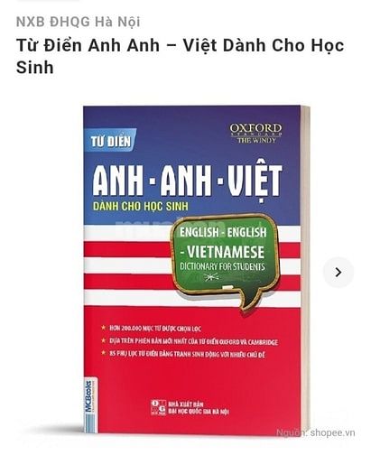 Cuốn từ điển Anh -Anh- Việt dành cho học sinh