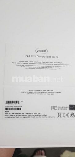 IPAD 9TH WIFI 256GB NGUYÊN SEAL