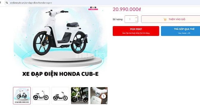 XE ĐẠP ĐIỆN HONDA CUB-E 25KM/H